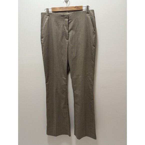 H&M Plaid Beige Stretch Pants Size 10 NWT‎ - Picture 1 of 8